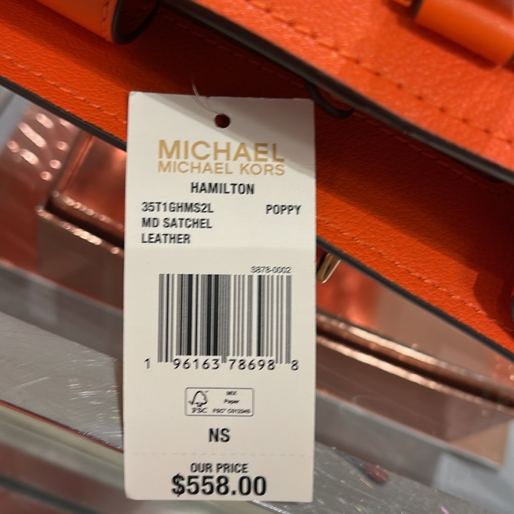 MICHAEL KORS HAMILTON MEDIUM SATCHEL 
 COLOR: Poppy 
NWT - Picture 6 of 16